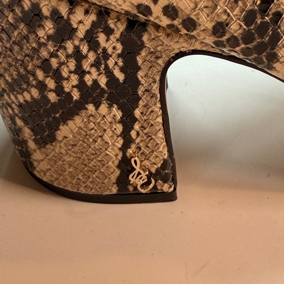 Sam Edelman Petty Block Heel Ankle Boots Snake Print Faux Leather Zip Size 9 - Picture 9 of 9